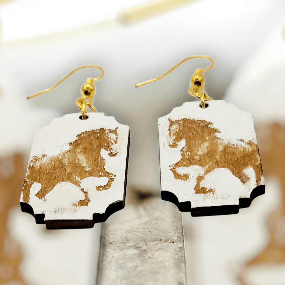 Running Horse in White Background Dangles