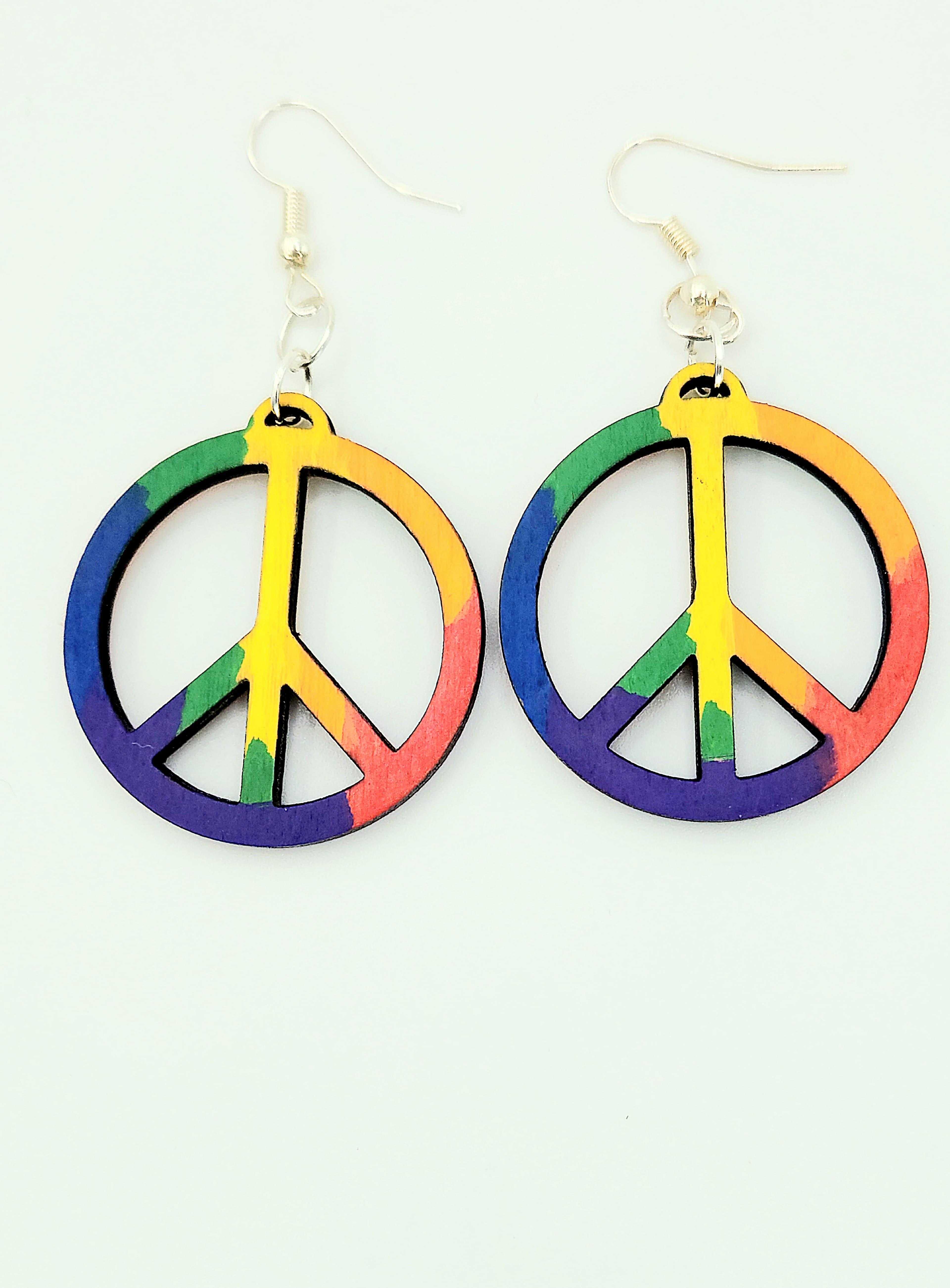 Bright Rainbow Peace Signs