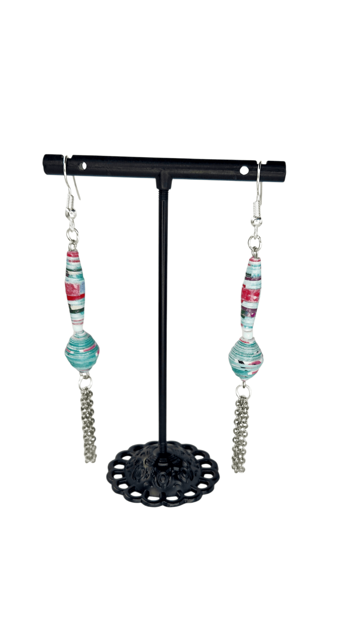 Light Blue Paper Bead Dangles