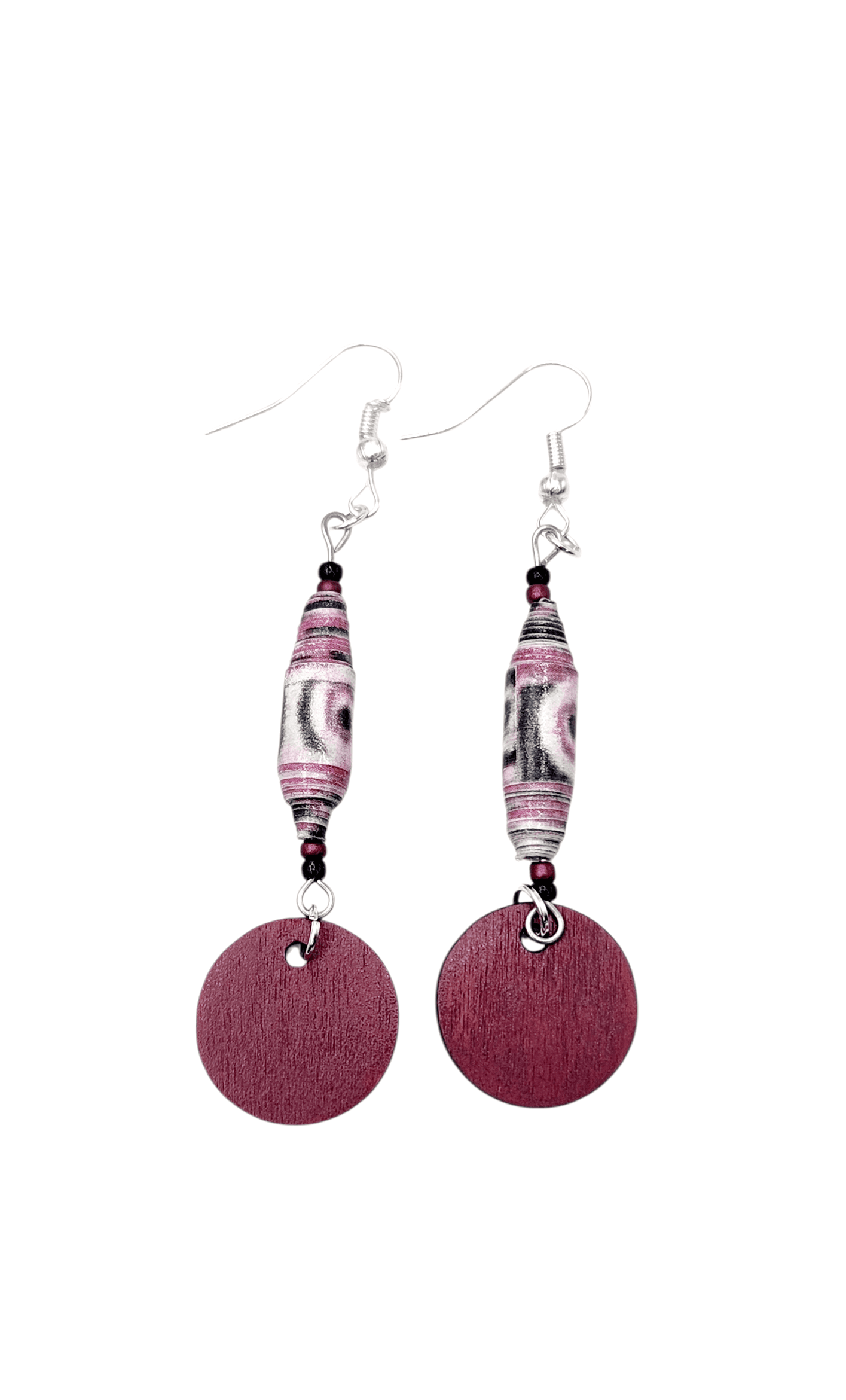 Berry Blossom Drops with Paper Beads